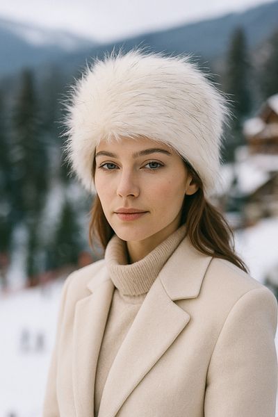 Luminos Butik Ecru Melted Hat - Soft Winter Beanie - Warm Thick Furry for Cold Weather Spk1141