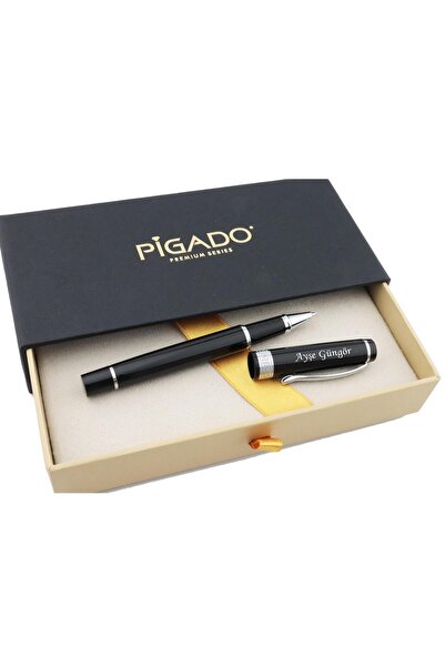 PİGADO İsme Kişiye Özel Desenli Kapaklı Premium Metal Roller İmza Kalemi