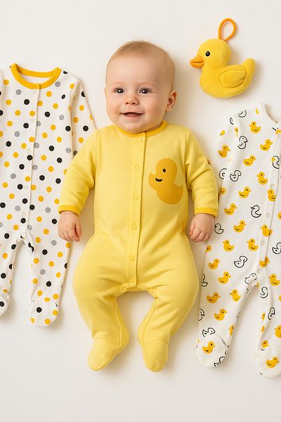 İZYALİF BABY Baby Boy 3-Piece Jumpsuit Set Hospital Release Cotton with Booties