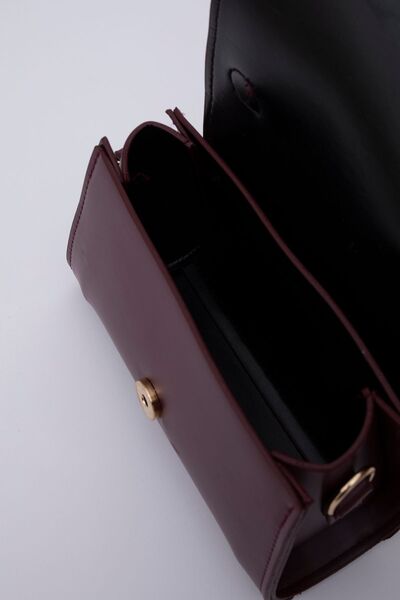 KISCHE Faux Leather Snap Fastener Adjustable Strap Women's Hand, Arm and Shoulder Bag Ksch-502