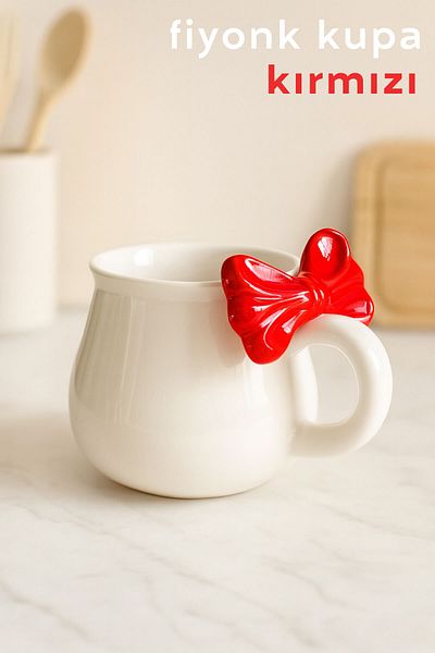 ARVALE 1 Piece Bow Series Mug Cup Bow Design Tea Coffee Presentation Cup