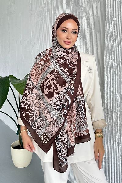 Stella Eşarp Patch Ethnic Patterned Colorful Soft Cotton Shawl