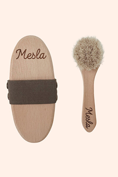 Mesla Organik Doğal At Kılı Selülit Fırçası Ve Yüz Fırçası