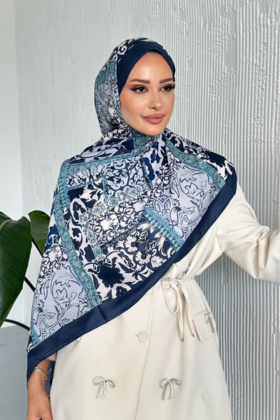 Stella Eşarp Patch Ethnic Patterned Colorful Soft Cotton Shawl