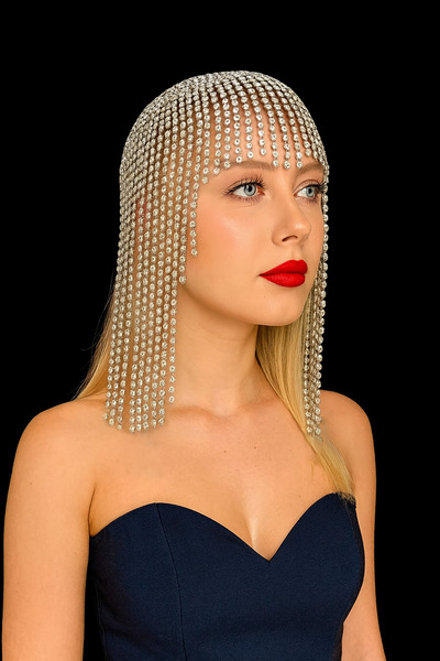 TAKIŞTIR Gold Color Stone Detailed Hair Accessory/Henna Accessory