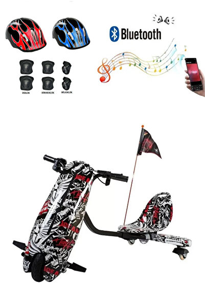SMART STORE Drift Car Elektrikli Kaykay Bluetooth Dirift Kar Hoverboard Scooter Koruma Ekipmanı D06