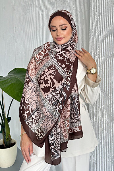 Stella Eşarp Patch Ethnic Patterned Colorful Soft Cotton Shawl