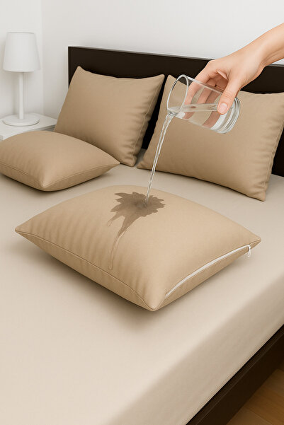 Bella Benita 4 опаковки с кафяв матрак с цип, устойчив на течности, протектор за възглавница