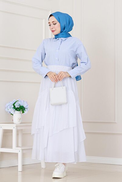 Sevitli Layered Botto Voile Skirt-White