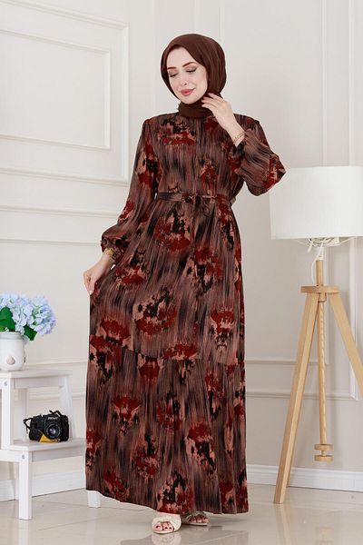 Sevitli Hera Viscon Dress with Tunnel at the Waist-Black