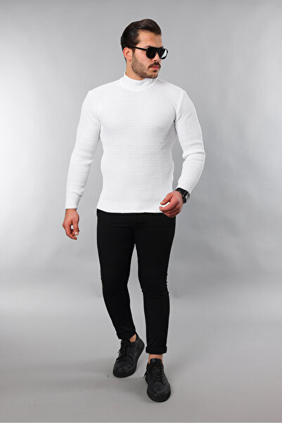 YXC Trend Maker Чоловічий вузький крій, напівкомір, товстий кашеміровий светр з ребристою обробкою
