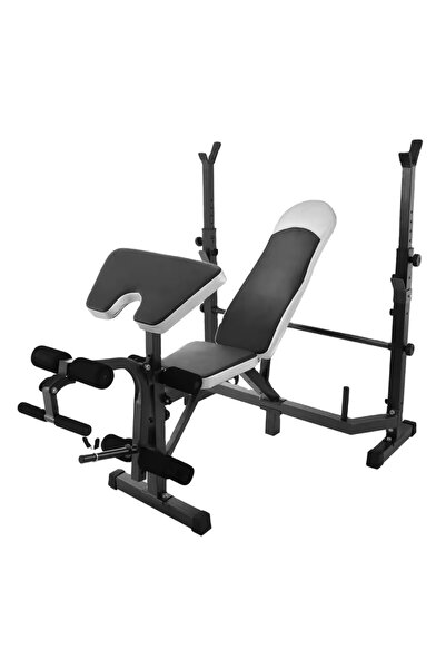 HEPİTOP Çok Fonksiyonlu Ağırlık Sehpası, Ev Spor Salonu, Ayarlanabilir Kolçaklar, Bacak Uzatma, Göğüs Presi