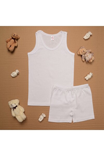 elmas kids Boy's Cotton White Shorts Set