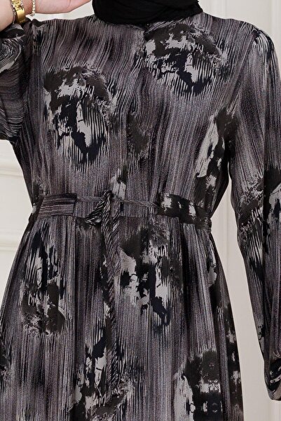 Sevitli Φόρεμα Hera Viscon με τούνελ μέσης-Ανθρακί