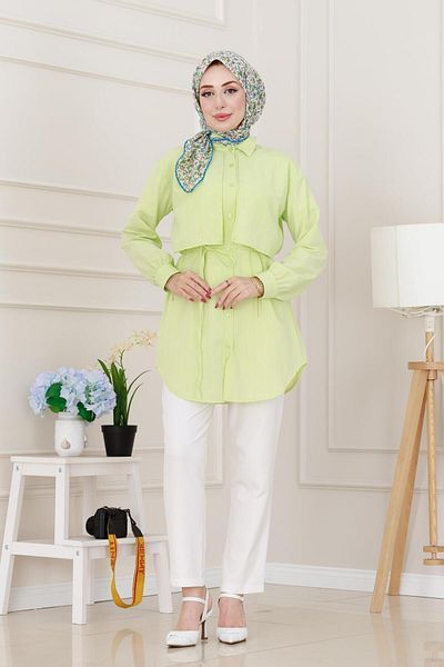 Sevitli Lace-Up Allerli Stone Tunic-Yellow