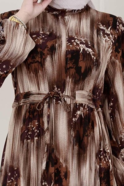 Sevitli Φόρεμα Hera Viscon με τούνελ μέσης-Μπεζ