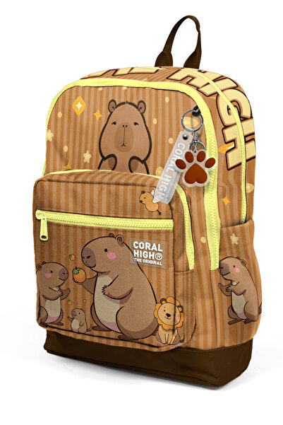 Coral High Kids Capybara Patterned School Backpack 23783