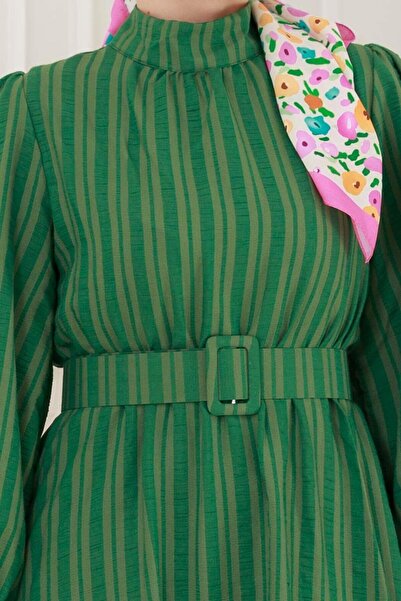 Sevitli Φόρεμα Χέννα με λαβή Flounce Belted-Πράσινο