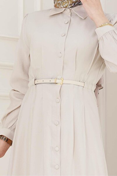 Sevitli Φόρεμα με ζώνη-Μπεζ