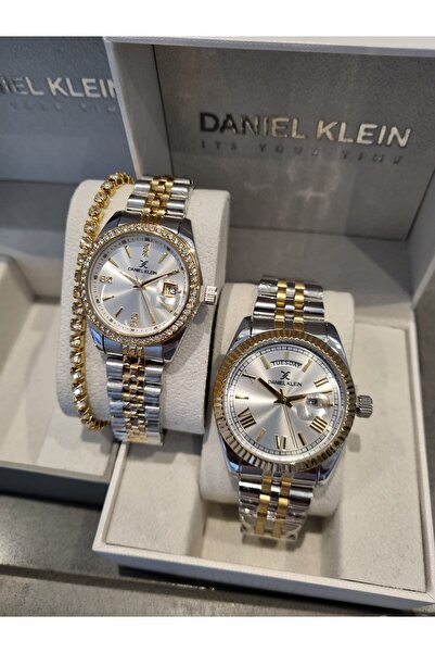 Daniel Klein Yellow Steel Bracelet - Dear Wrist Watch Set of 2