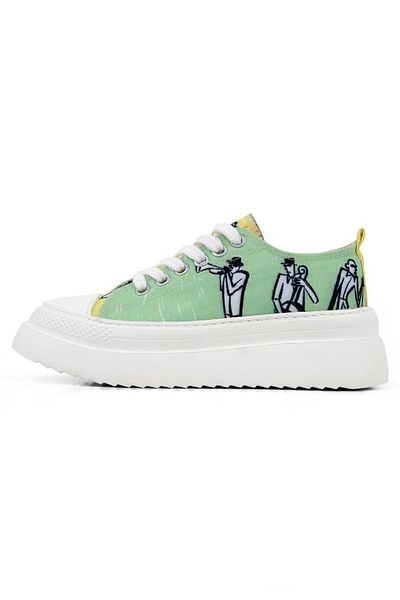 Dogo Women's Vegan Green Thick Sole Sneakers - the Band Design