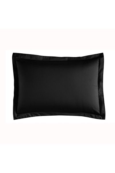 Linens Mix&Match Cotton Satin 2-Piece Flounce Pillowcase Set Black