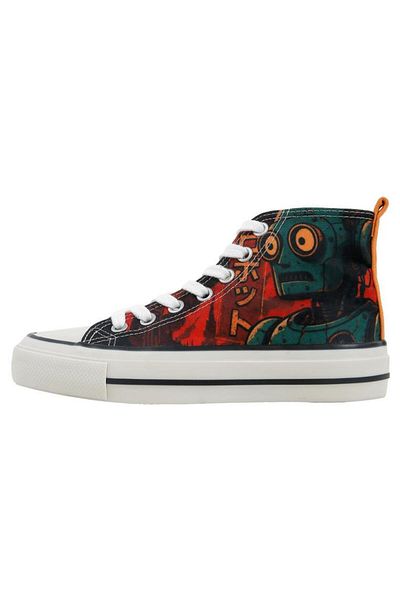 Dogo Women's Vegan Multicolor High Sneakers - Robotto Design