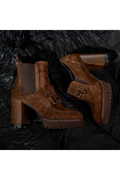 Desa Luca Grossi Women's Brown Suede Heeled Boots