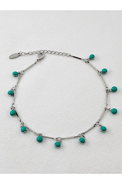 Siya Silver Vip Seri Özel Zincirli Turkuaz Çelik Halhal