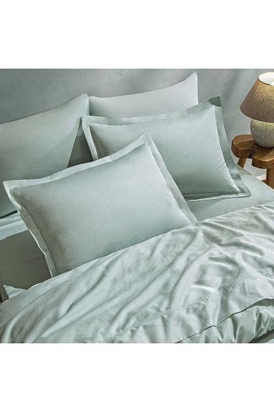 Linens Mix&Match Cotton Satin Queen Size Fitted Sheet Green