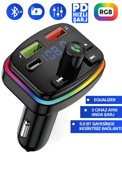 TEKNETSTORE Transmitter Bluetooth FM Araç Kiti Kolay Bağlantı Araba Müzik Mp3...