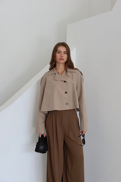 JASTE Women's Double Breasted Collar Trench Coat