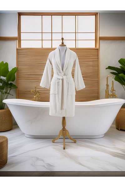Donetella Unisex Bathrobe 100% Cotton Velour Large & Extra Large, 400 Gsm, Ankle-length With Shawl Collar