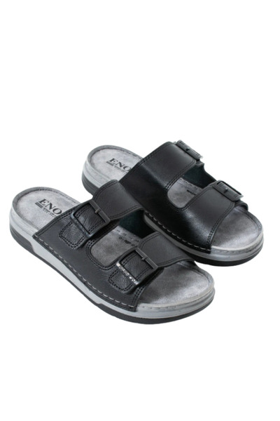 Benittokids Enova Men's Artificial Leather Orthopedic Double Monta Sole Adjustable Buckle Stitched Stylish Home and Outdoor Slippers