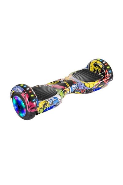 EMATTERIO Electric Hoverboard 6.5 Inch Metal Wheels – Speed 15 km/h, Bluetooth, LEDs, Built-in Speaker