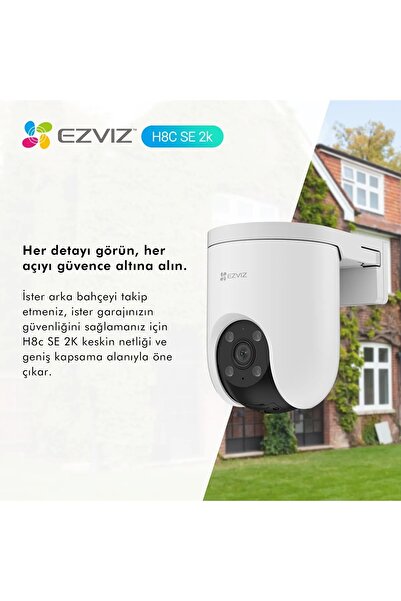 EZVIZ Cs‑h8c 1080p Kablosuz Döner Kamera – Otomatik Takip, Gece Görüş, Sd Kar...