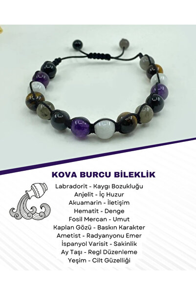 Saff Doğal Taş Aquarius Natural Stone Macrame Bracelet212203