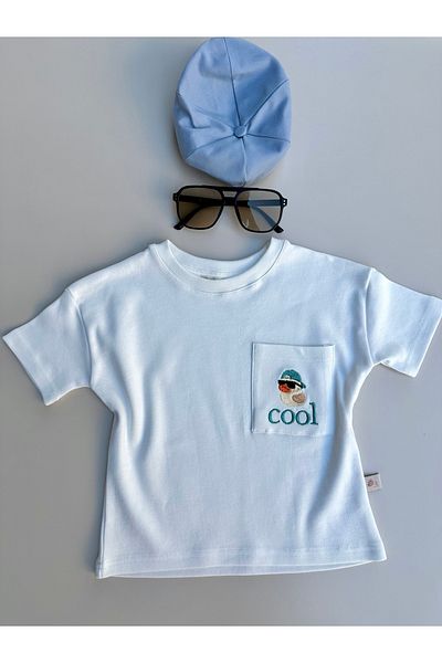 Mama Miel Baby Cool Duck Embroidered Oversize T-Shirt with Pockets - 100% Cotton