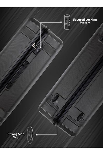 PARAJOHN Nior Series Set of 2 Luggage – Lightweight ABS Hardshell, 10KG Carry-On & 30KG Large Trolley Grey