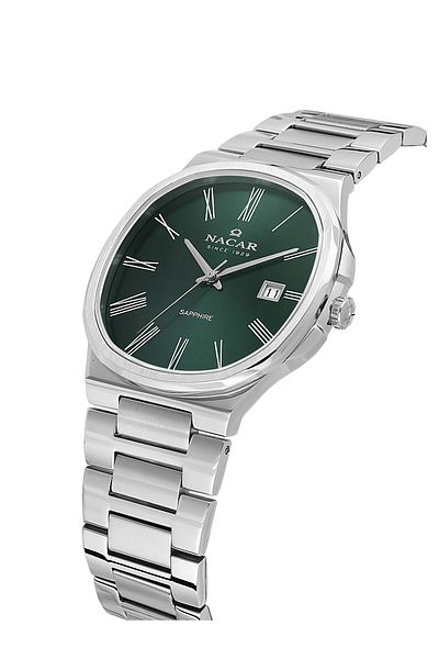 Nacar Sapphire Glass Classic Silver Men's Watch Nc33-298377-Anm