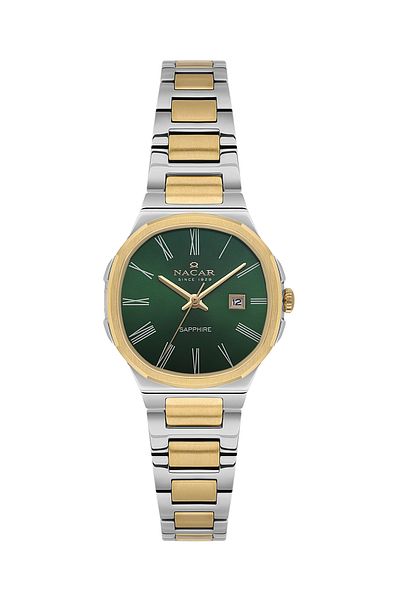 Nacar Sapphire Glass Classic Silver - Gold Women's Watch Nc33-398377-Cnm