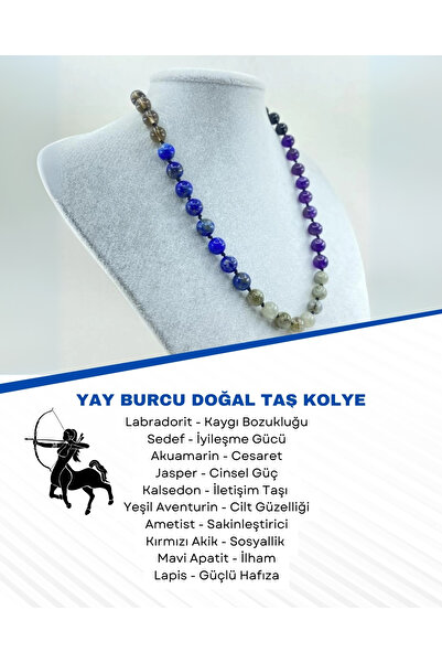 Saff Doğal Taş Yay Burcu Doğal Taş Kolye 212348