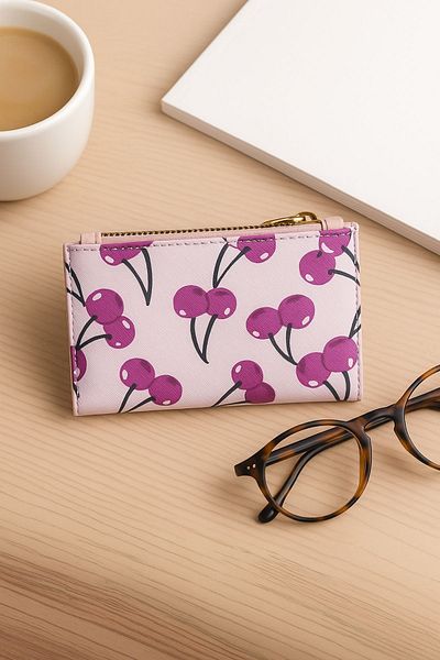 Ecrou Cherry Patterned Handbag Powder