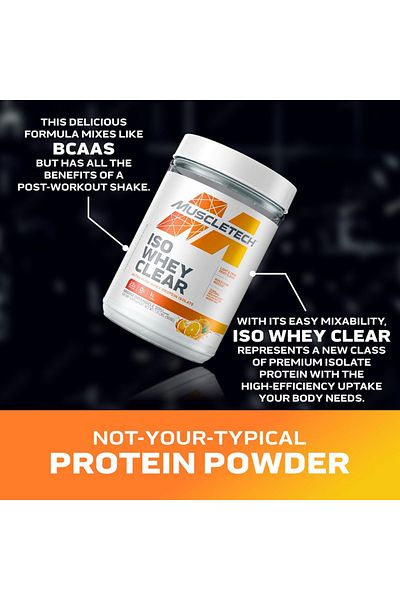 MUSCLETECH Iso Whey Clear Protein Powder for Lean Muscle & Recovery –Orange Dreamsicle (1.1lbs)