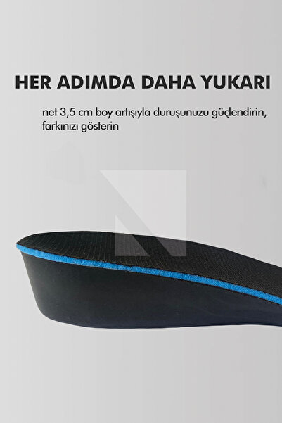 Active Team BU01 - 3.5 Cm Boy Uzatıcı Tabanlık - Gizli Hava Yastıklı Topuk Yükseltici Ayakkabı Tabanlığı