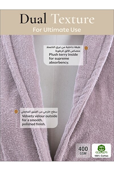 Donetella Unisex Bathrobe 100% Cotton Velour Large & Extra Large, 400 GSM, Ankle-Length with Shawl Collar