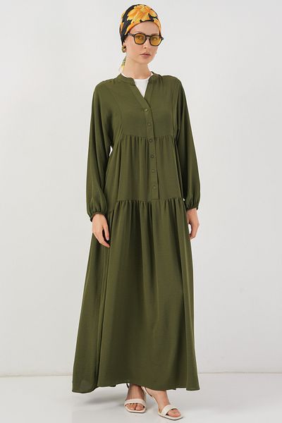Bigdart 2527 Women's Long Hijab Dress - Khaki