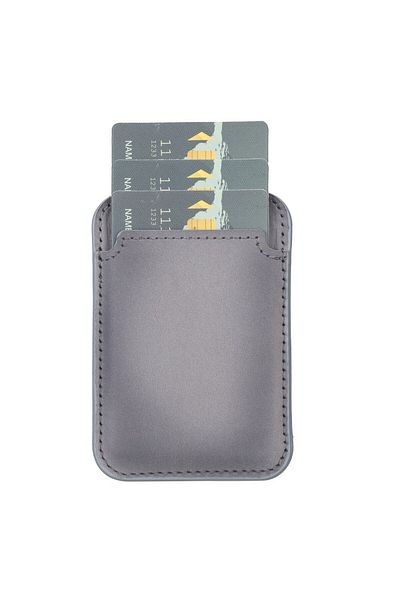 PLM Maggy Leather Card Holder Rst9Ef Gray