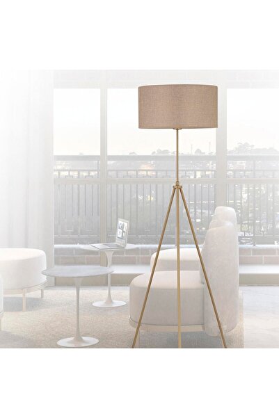 NisaLuce Nisa Luce Piramit Metal Lambader – Antik Ayak / Sütlü Kahverengi Başlık