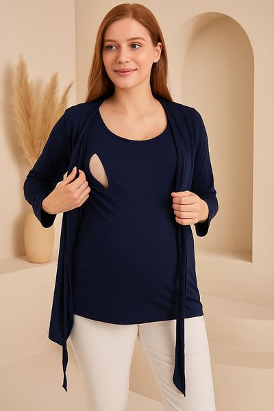 MEGHAN L.A Maternity Breastfeeding Soft Flexible Fabric Blouse